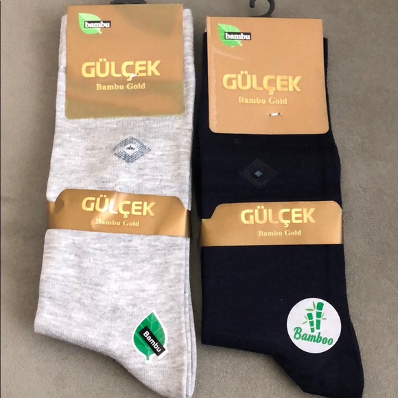 Bambu Gold Men socks Gray,brown,black,navy blue Nw - Picture 2 of 8